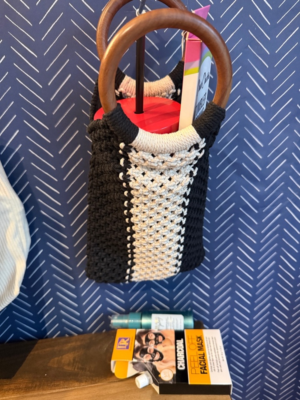 Knit Black Cream Bag